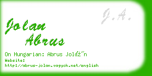 jolan abrus business card